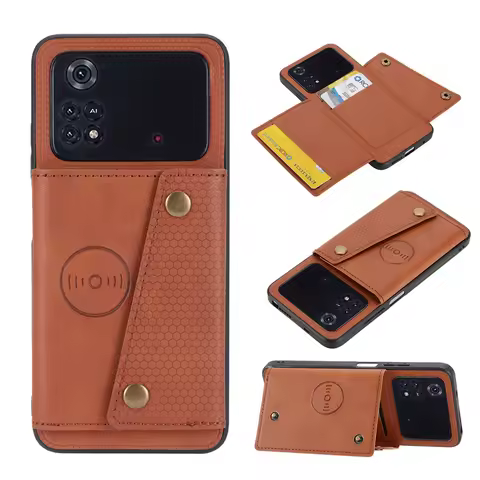 For Xiaomi Poco M4 Pro Case Leather Wallet Card Slot Holder Back Cover For Poco Poko Pocco Little M4