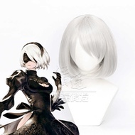 Nier Mechanical Era 9S cosplay Wig nier nier 9S 2B Sister Bobo Head cos Wig Ready Stock
