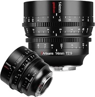7artisans 14mm T2.9 Cine Lens for Canon EOS-R,Full Frame Prime Mirrorless Camera Lenses,114° Wide An