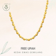 [Kedai Emas Gemilang] 4001036 Beads Gold Necklace (43Cm) (22.66G) [916 Gold]