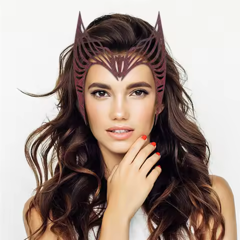 Wanda Maximoff Scarlet Witch Costume Headband Leather Crown Headpiece Halloween Cosplay Mask For Adu