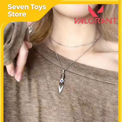 Valorant Jett’S Pendant Silver-Plated Pendant Necklace Valorant Game Peripherals Cosplay Accessory C