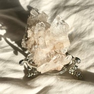 高質 哥倫比亞 粉利姆利亞 雷姆利亞 白水晶簇 帶彩 水晶原礦 天