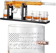 Gifts for Men Dad, The Wine Savant 1000 ML Whiskey Decanter Set with 4 Glasses, Unique Anniversary B