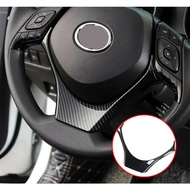 Car Steering Wheel Decoration Cover Trim ABS Carbon Fiber Fit for Toyota CHR C-HR 2016 2017 2018 Car inner Accessories