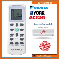 Replacement For Acson, Daikin, York Air-Conditioner Air Cond Remote Control DGS-01