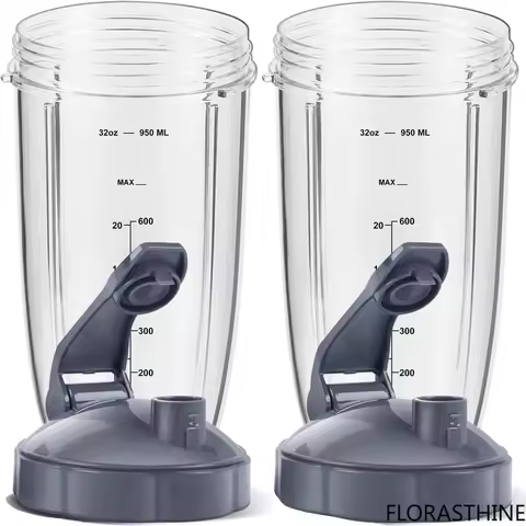 Replacement Parts 32oz Cups with Flip-Top To-Go-Lid and Gaskets Rubber Compatible with Nutribullet 9