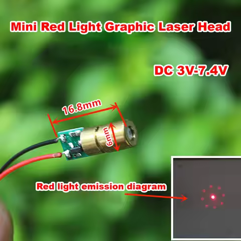 Mini Red Light Graphic Laser Head Module Suitable Voltage DC 3V-7.4V Laser Pointer Tube RED Dot Diod