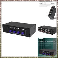 [S D K G]  AUX Audio Switcher 4 in 1 Out Stereo Audio Selector 4X1 3.5mm Aux L/R  Audio Switch Box A