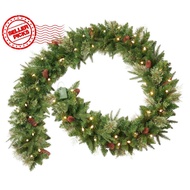 2.7m Christmas Garland With Led Lights - 6ft Pine Cone Decorative Vine With 6-hour Timer, Z4a7