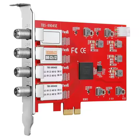Digital Satellite TV Tuner Card TBS6904se DVB-S2 Quad Tuner PCIe Card for PC