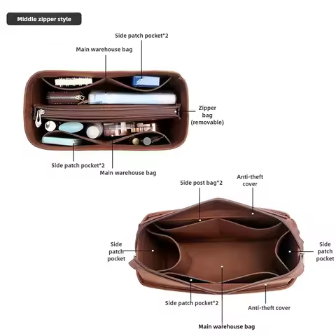 Ultra-Light Bag Organizer Insert Felt Insert Fit For LV Carryall Small Medium Size Storage Inner Lin