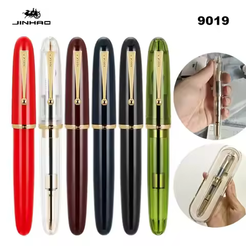 Luxury JinHao 9019 Dadao Fountain Pen Acrylic Transparent Spin Pen 40MM Nib Stationery Office School
