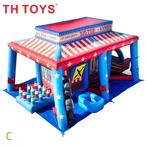 Inflatable 6 in 1 Carnival Games booth Inflatable ring toss ball throwing Shooting Games for sale