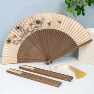Silk Art Hall Antique 20cm Female Classical Folding Fan Paper Fan Double-Sided Bamboo Bamboo Fan Gif