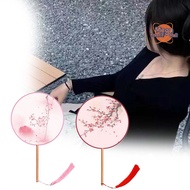 Premium Round Cloth Fan, Ancient Chinese Style, Dance Fan, Classic Silk Fan with Floral Motif Chines