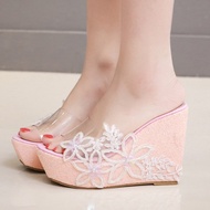 Flower pattern slippers 4 .53 inches for women (size 34-40)