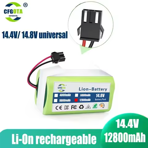 14.4V12.8Ah Li-ion battery for Cecotec Conga Excellence 950 990 1090 Ecovacs Deebot DN621 601/605 Eu