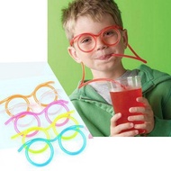 Funny glasses-shaped straws