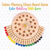 （好物優選） Colour Memory Wooden Chess Board Table Game - Family Games Dementia Color Training Kids Elder