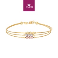 HABIB 585/14K Yellow, White and Rose Gold Bracelet 714-BR 3FC01-L