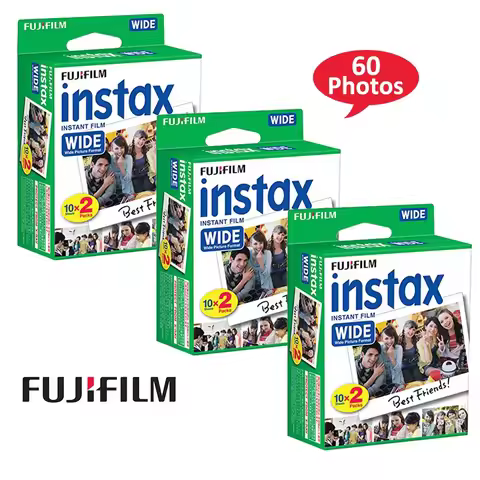 Genuine 5 Inches Fujifilm Instax Wide Film 10/20/40/60/100 Sheets White Edg Photo For Fuji Instax Wi