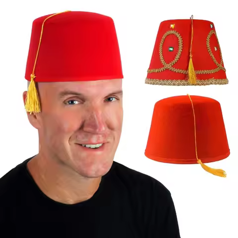 Festive Fez Hat Moroccan Hat Trendy Turkish Headgear for Costume Parties Y1UA