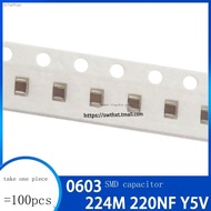 0603 SMD capacitor 224M 220nF 0.22UF Y5V 100 (100)