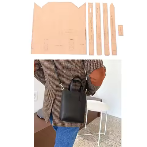 Diy leather craft women handbag shoulder bag die cutting kraft paper sewing pattern hollowed stencil