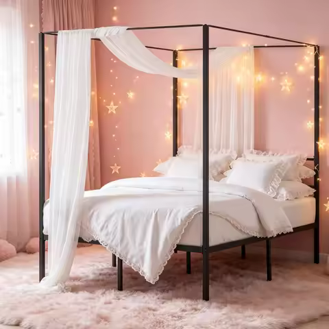 Canopy Bed Frame （Only Bed Frame）