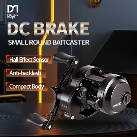 FISHINGFANS DC-ROUND Baitcasting Fishing Reel DC Drum reel Brass gears Saltwater 156g ultralight Fre