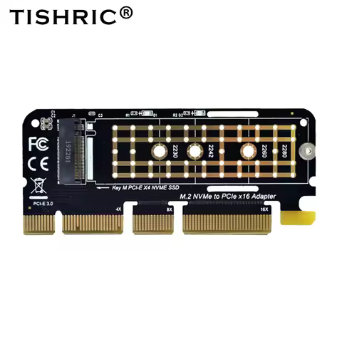 TISHRIC PCI Express PCI-E Riser SATA NVME Adapter PCIE to M2 M.2 NGFF SSD X1 X4 X16 For Chia Mining 