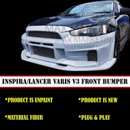 MITSUBISHI INSPIRA / LANCER FRONT BUMPER WITH LIP (VARIS V3) FIBER SKIRT LIP BODYKIT