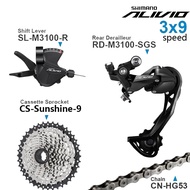 Shimano Alivio M3100 Groupset 9 Speed MTB Mountain Bike Rear Derailleur Shifter Lever HG400/HG200/Su
