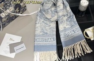 💜DIOR Scarf 羊絨動物印花圍巾披肩