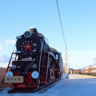 Large Simulation Retro Train Restaurant Green Leather Train Compartment Retirement Train Restaurant 