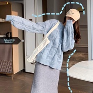 QIANSHUIYIYUN | Retro Korean Loose Knit Sweater for Women Fall