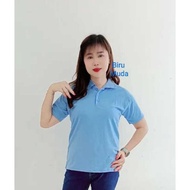 Kaos kerah cewe BIRU MUDA polos - polo polos BIRU MUDA wanita - polo pendek wanita - winstar polos /