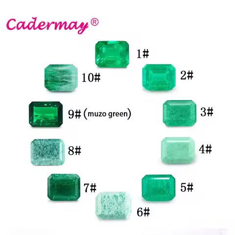 CADERMAY Lab Grown Hydrothermal Emerald With Inclusions Gemstone Emerald Shape AGL Certificate For J