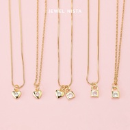 crystal heart lock necklace