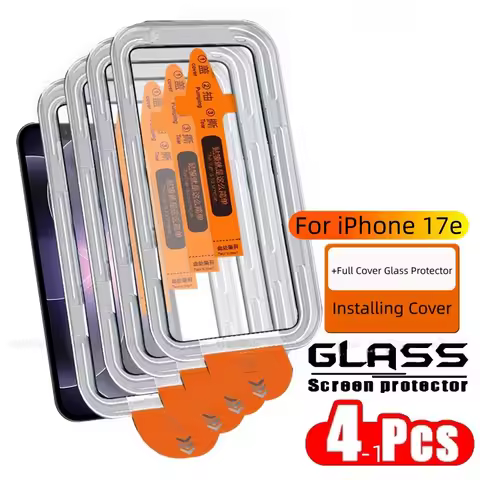1-4pcs For iPhone 17e Glass iPhone 17e Tempered Glass Full Cover Glue Phone Protective 9H Dust Free 