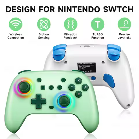 RGB Wireless BT Controller For Nintendo Switch/OLED/Lite Gamepad For Android Phone/PC Joystick/TV Bo