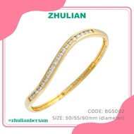 ZHULIAN Gold Plated Bangle BG5002 Gelang Tangan Batu Zhulian