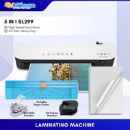 5in1 SL299 Laminating Machine Officom Laminator Hot/Cold w/ Puncher and Trimmer FREE LAMINATING FILM