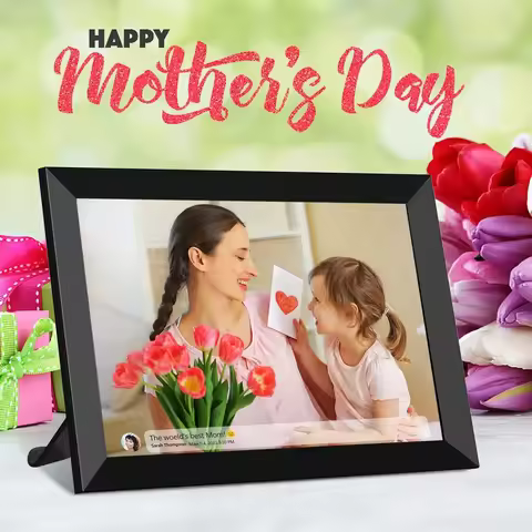 64GB FRAMEO 10.1 Inch Smart WiFi Digital Photo Frame 1280x800 IPS LCD Touch Screen, Auto-Rotate Port