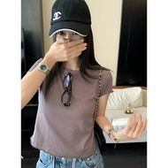 Áo Thun Tay Ngắn EKOOL Mùa Hè 2025 Dành Cho Nữ Áo Thun Cotton Polyester Dáng Ôm Vừa Vặn Cổ Tròn Thoá