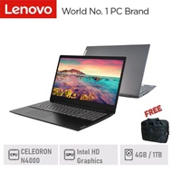 Obral Laptop Murah Lenovo Ideapad - Celeron N4000 - Ram 4GB - 1TB HDD + SLOT SSD - 15.6 HD - Intel HD - S145-15IGM