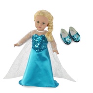 Emily Rose 18 inch Doll Clothes | 18" Doll Princess Costume Dress Outfit with Sparkly Snowflake Shoe