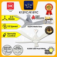 KDK NODOKA Series WIFI Ceiling Fan K12YC K12UC 48" 3 Blades | K15YC K15UC 60" 5 Blades DC Motor LED Light Kipas Siling