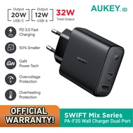 Aukey Wall Charger PA-F3S Swift Mix 32W 2 Port PD Charger - 500708